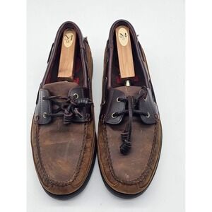 Bass Boat Shoes Mens 13M Harry II Casual Loafers 1670 -230Brown Leather Lace Up